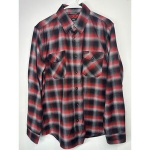 Dixxon Flannel The Amity Affliction Plaid Shirt Black White Red - Large